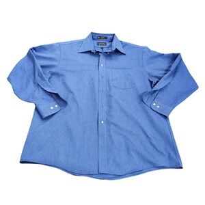 The Arrow Company Mens Blue Oxford Button Down Shirt Wrinkle Free 17.5 34/35 USA